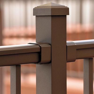 TIMBERTECH Impression Rail 2 in. x 2 in. x 37 in. Post Kit - Bronze (Cap & Skirt Included)