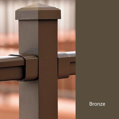 TIMBERTECH Impression Rail 3 in. x 3 in. x 38 in. Post Kit - Bronze (Cap & Skirt Included)