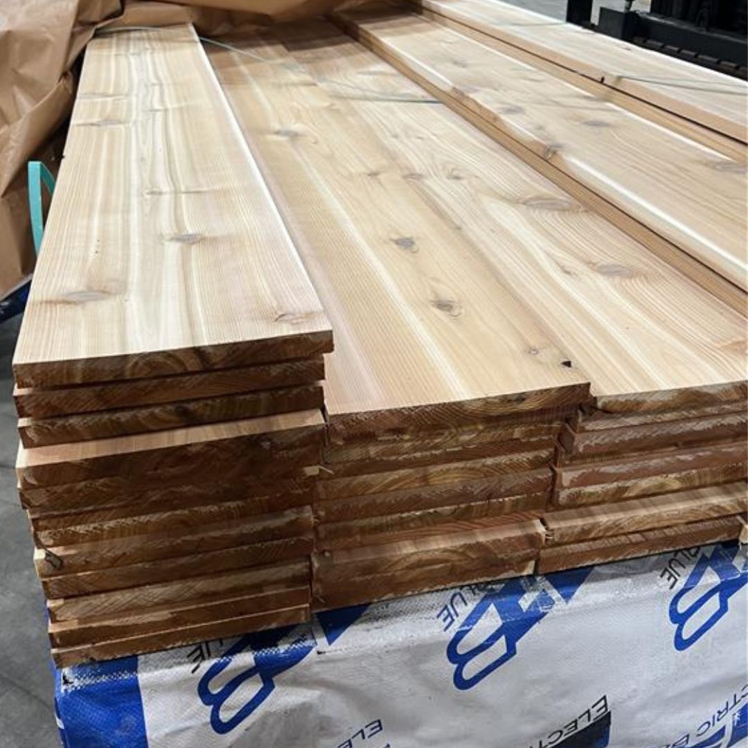 1 in. x 10 in. x 10 ft. Inland Red Cedar - #3 & Better S1S2E / KD