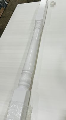 RDI 5 in. x 5 in. x 108 in. Turned Porch Post with Base - WHITE (5000 lb. Capacity) (Finyl Line/Endurance Original Rail)