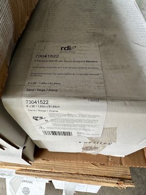 RDI 36 in. x 6 ft. T-Top Level Vinyl Rail Kit - 3/4 in. Round Aluminum Balusters, Sand (Finyl Line)