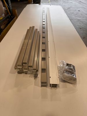 RDI 36 in. x 8 ft. Deck Top Stair Vinyl Rail Kit - 1 1/2 in. Square Balusters, Clay (Finyl Line)