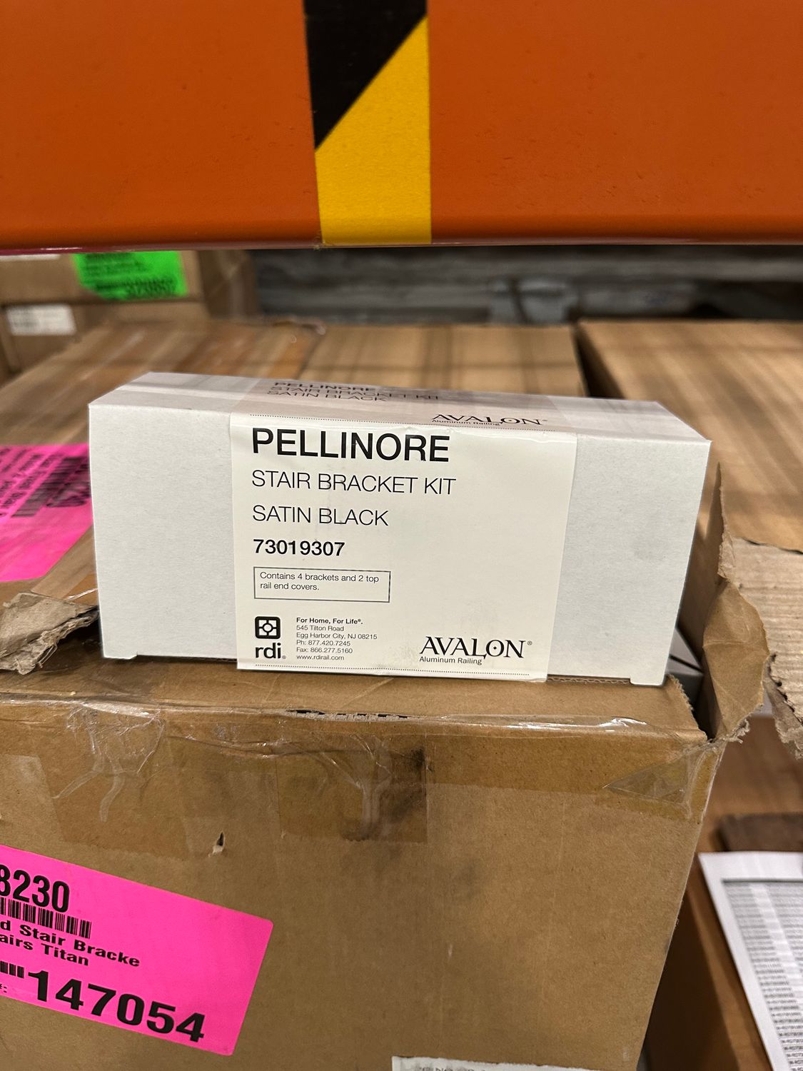 RDI Pellinore Stair Bracket Kit (set of 4  2 top, 2 bottom)  MATTE BLACK (Avalon Aluminum Rail)