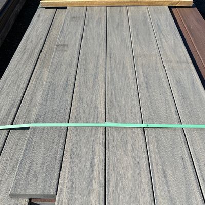 WOLF 1 in. x 6 in. x 20 ft. Square Edge PVC Deck Board - Silver Teak (Warehouse Seconds)