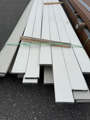 TIMBERTECH Azek 1 in. x 6 in. x 16 ft. Grooved Deck Board - White Wash Cedar (Warehouse Seconds)