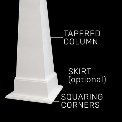 VERSATEX VERSAWRAP 12 in. Base to 8 in. Cap 6 ft. Height Tapered PVC Column Wrap
