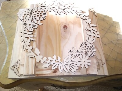 Replica Designer &quot;Wooden&quot; Accent&quot; Frame and Framing board with (HL) Flora Accent - Large (Items inside framing board are sold separately)