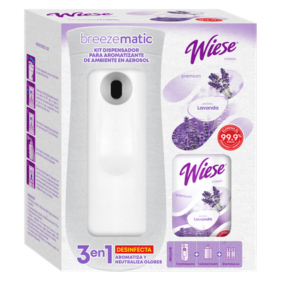 BreezeMatic WIESE Premium Lavanda Kit Disp,Spray, 2 Bat