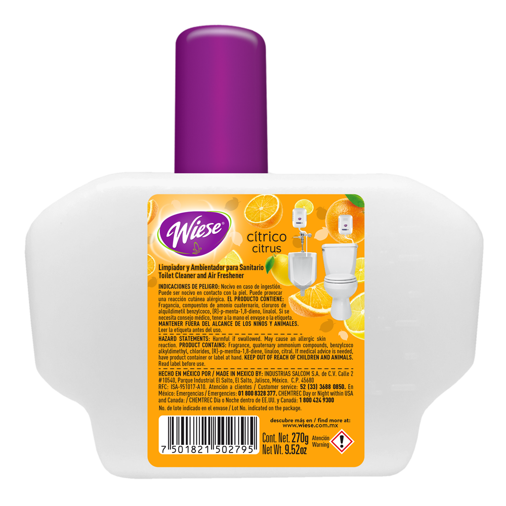 Repuesto Líquido Goteador WIESE Cítrico 270g/9.52oz