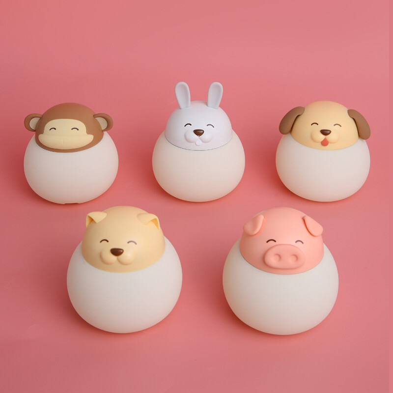Animal cartoon silicone night light USB rechargeable children