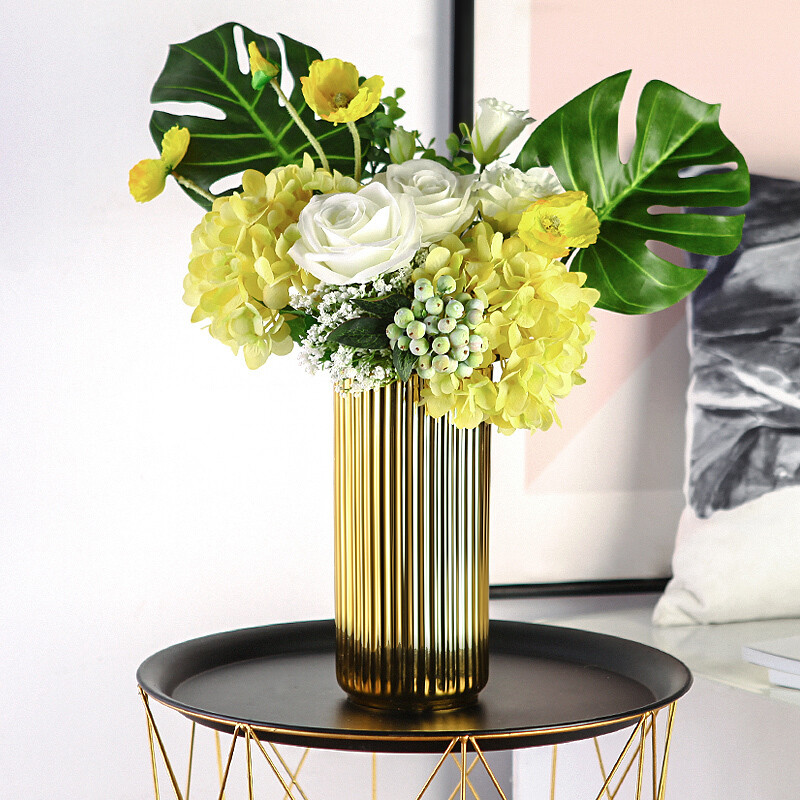 Golden Ceramic Vase home decor-L