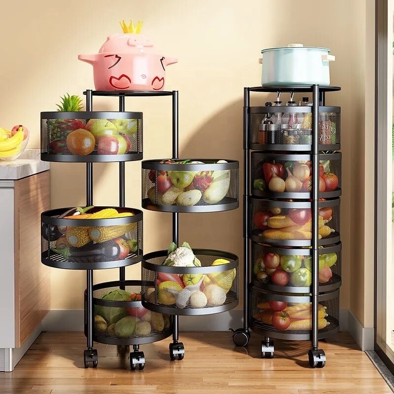 Rotating fruit and vegetable basket-Round