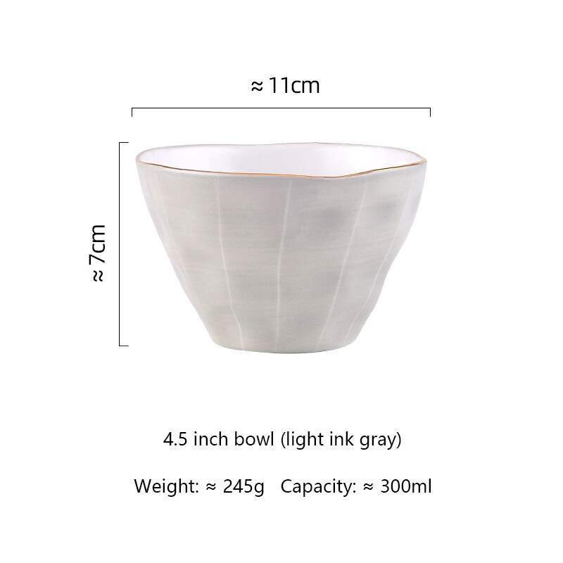 New Ceramic Grey Small Bowl -1pc, Colour: Light Grey