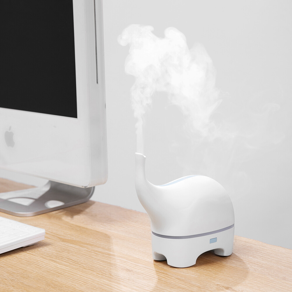 Elephant Essential Oil Air Humidifier, Colour: White