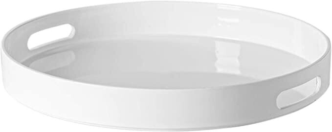 Round Metallic Serving Tray By Argon Tableware, color: White