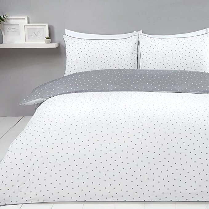 Mini Dots Duvet Set- Double, Color: Grey