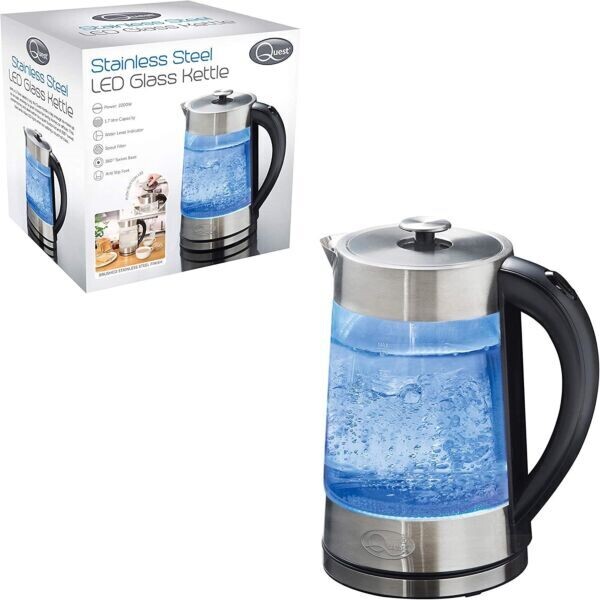Quest Led Stainless Steel Kettle 2200w