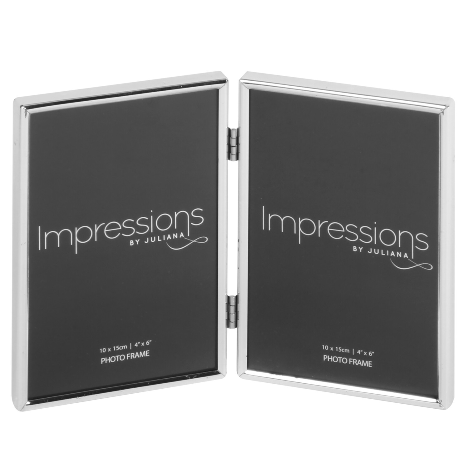 Impressions silver plated thin Double Photo Frame 4x6