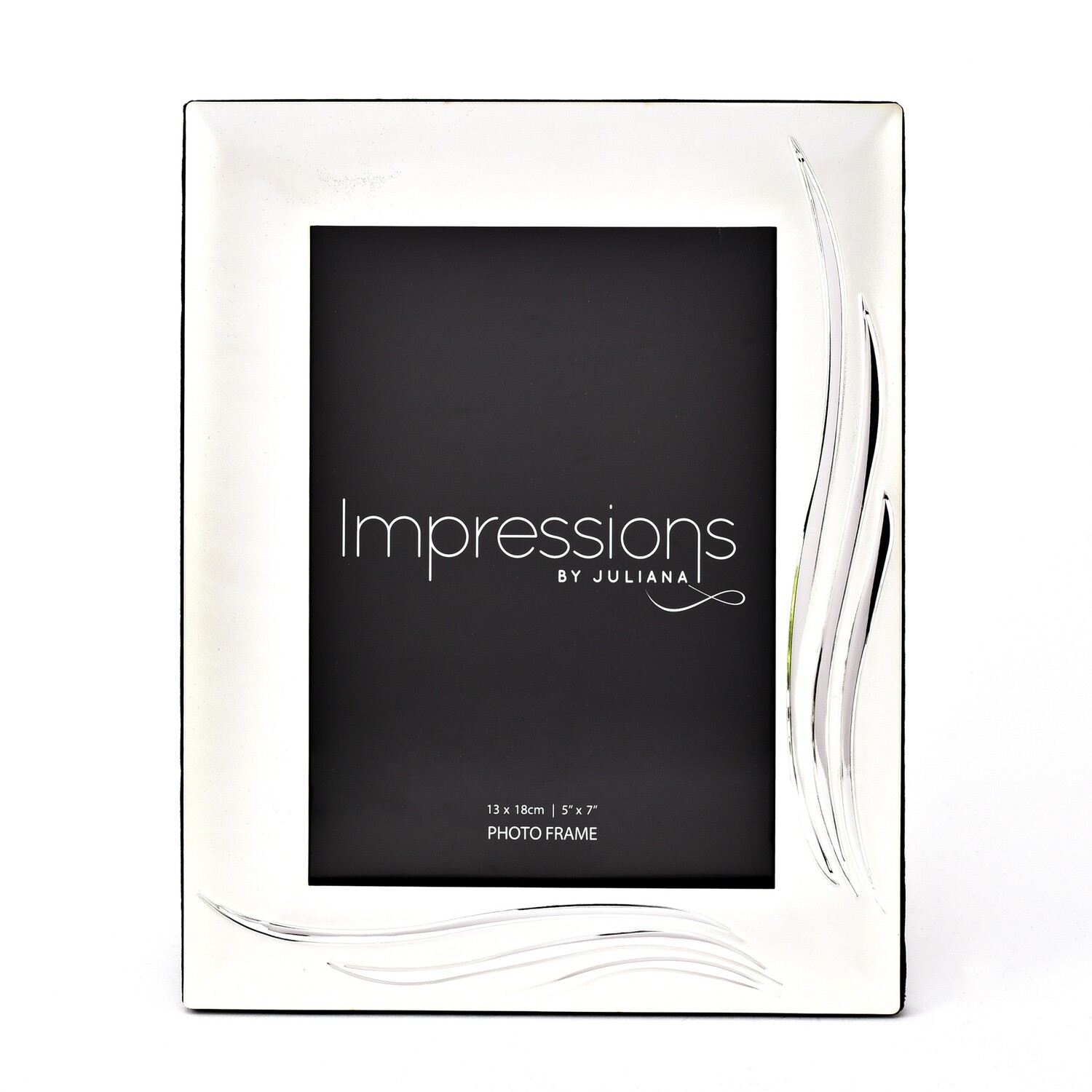 Satin S/P Photoframe - Grass Blade Design side/bottom 5&quot;x7&quot;