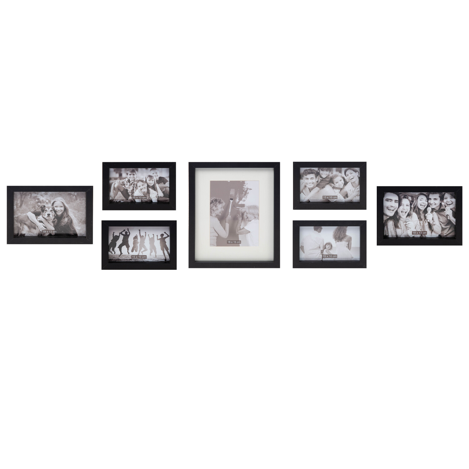 iFrame Set of 7 Black Wood Finish Frames