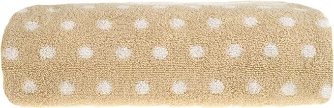 Cotton Bath Towel In Bold Stripe &amp; Spot Cream