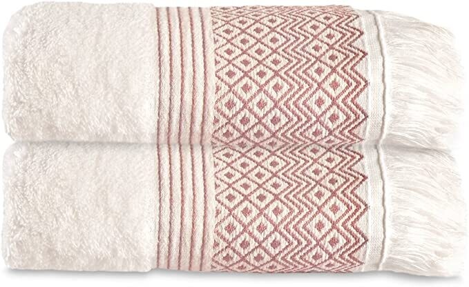 DIAMOND BORDER BATH TOWEL- MAUVE