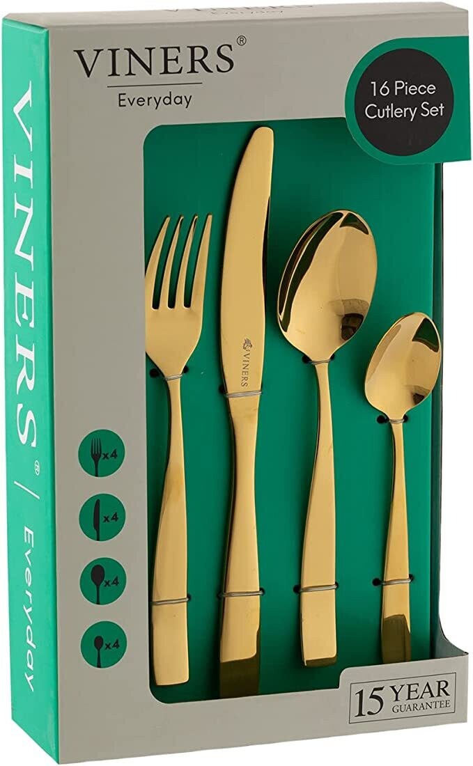 Viners Everyday Purity Gold 16pcs Cutlery