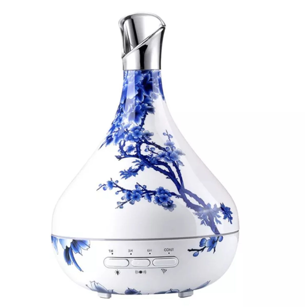 Colorful LED Light Essential Oil Diffuser Ultrasonic Aroma Diffuser 300ml, Color: Blue and White