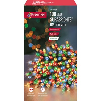100L M-A Led Supabrights Multi Color Green Cable