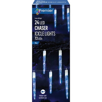 24 CHASER ICICLES WITH 72 BLUE