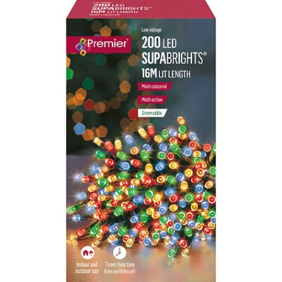 200 M-A LED Supabrights Timer Multicolor