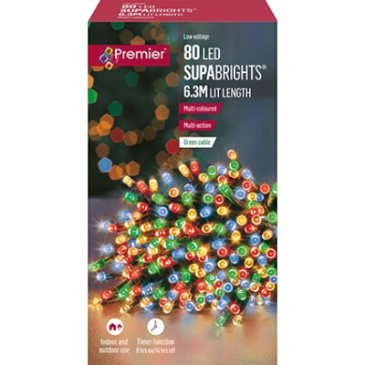 80 M-A LED Supabrights Timer Multicolour  Multicolour 8hr Time