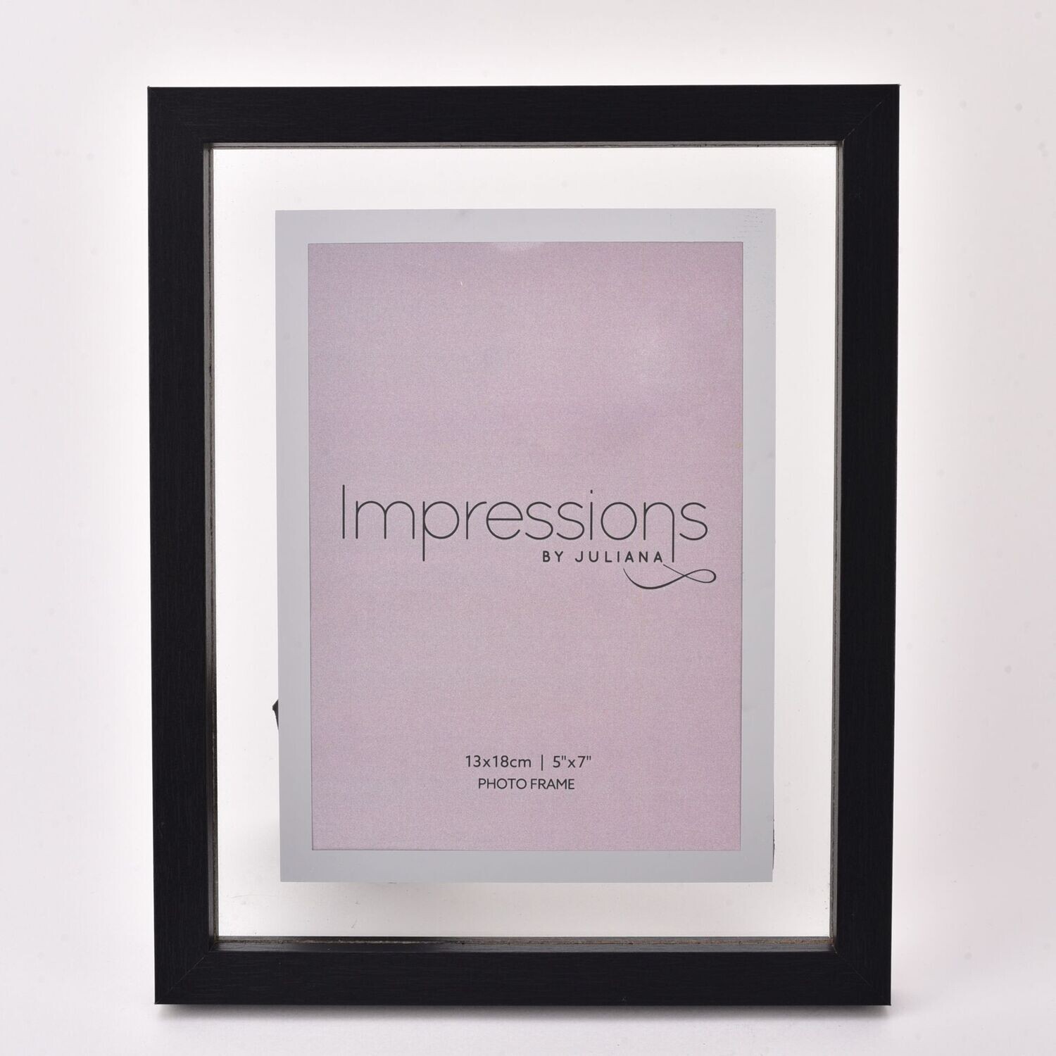IMPRESSIONS BLACK WOODEN FRAME PERSPEX BORDER 5&quot; X 7&quot;