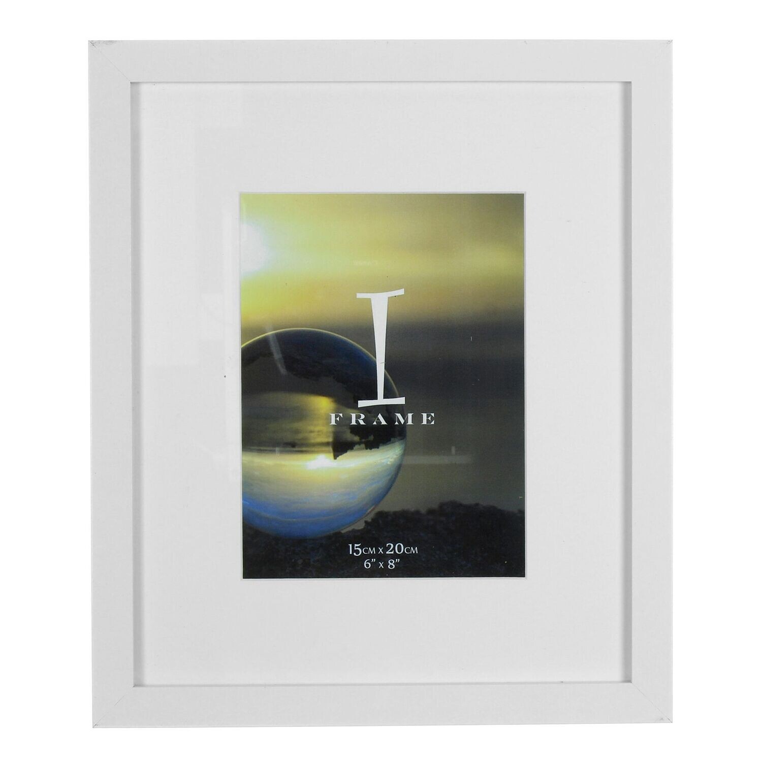 IFRAME WOOD FINISH PHOTOFRAME WITH MOUNT SOLID WHITE 6&quot; X 8&quot;