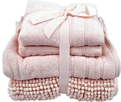 LE 4PK TWL+MAT BALE BLUSH