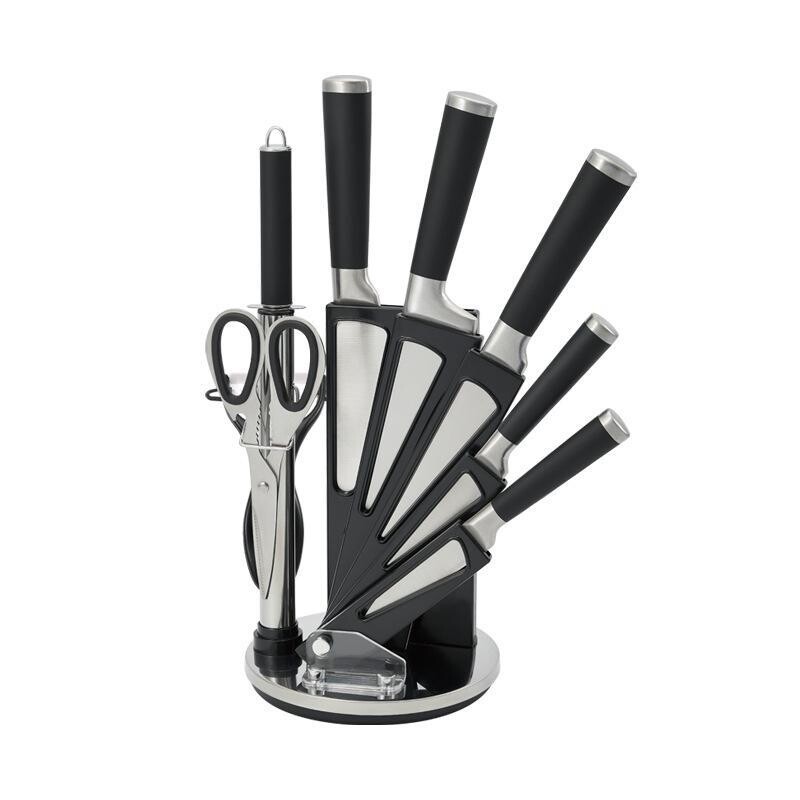 KITCHEN KING Stainless Steel Kitchen Knife Set-Black, Color: Black