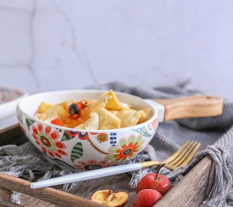Ceramic Flower 8inch Bowl 
