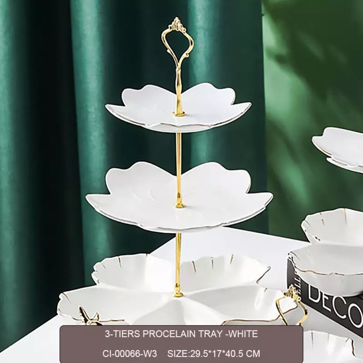 Ceramic 3Tier Snack Plate
