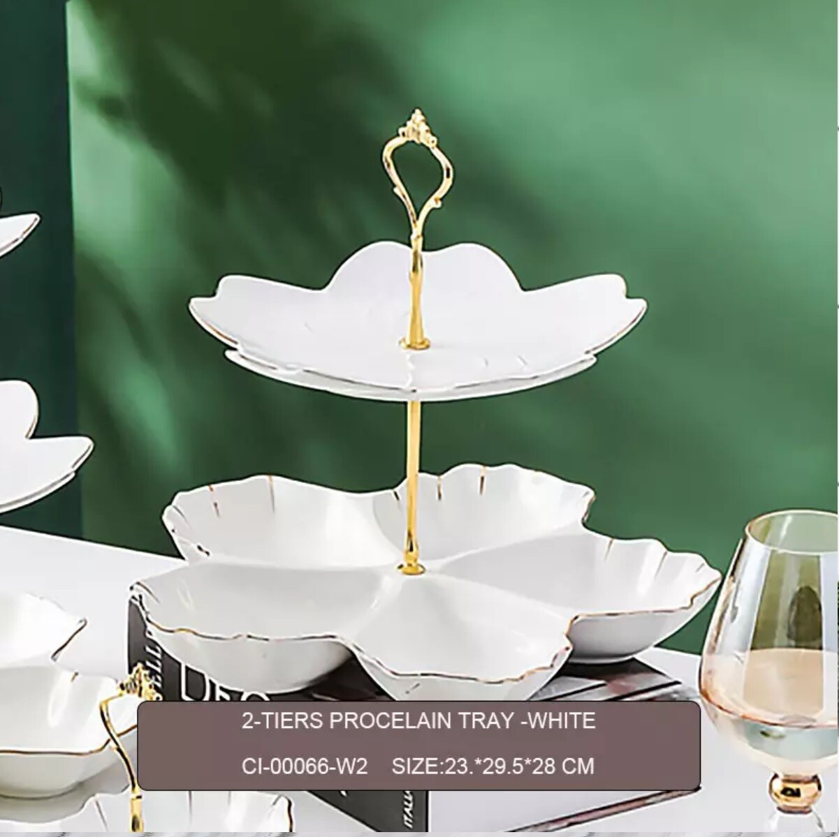 Ceramic 2 Tier Snack Plate
