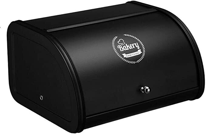 Metal Bread Storage Container With Roll Top Lid