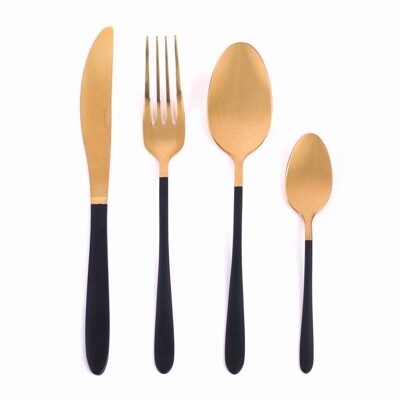 Salter Noir Gold Cutlery Set 16pcs
