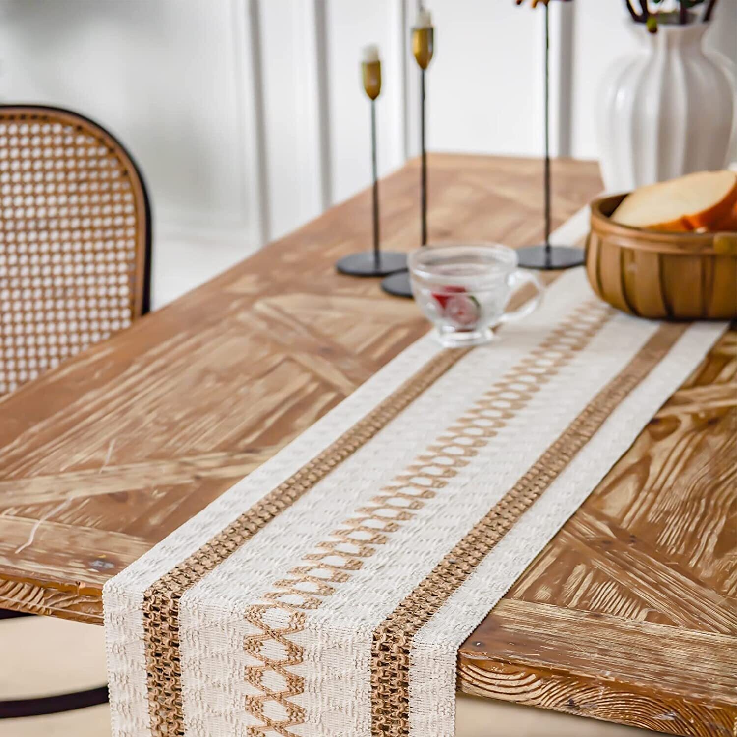 Cotton Linen Fringe Table Runner 30x140cm