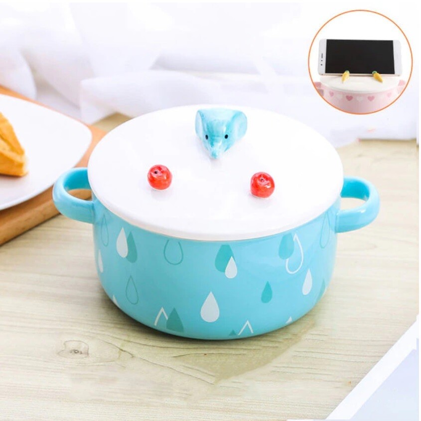Japanese Instant Noodle Bowl 800ml Blue