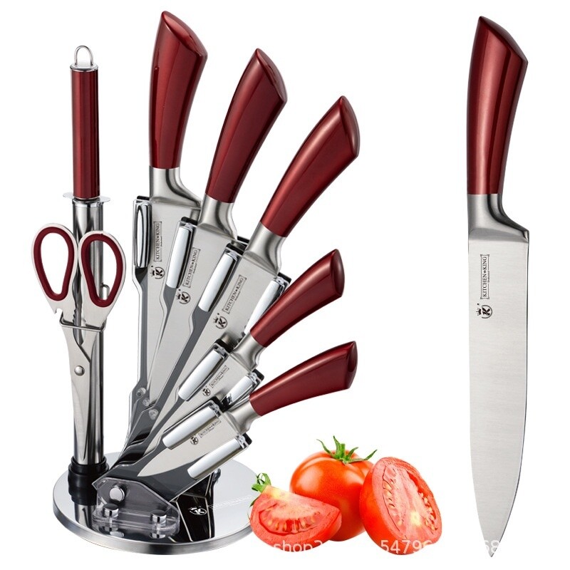 KITCHEN KING Stainless Steel Kitchen Knife Set-Red