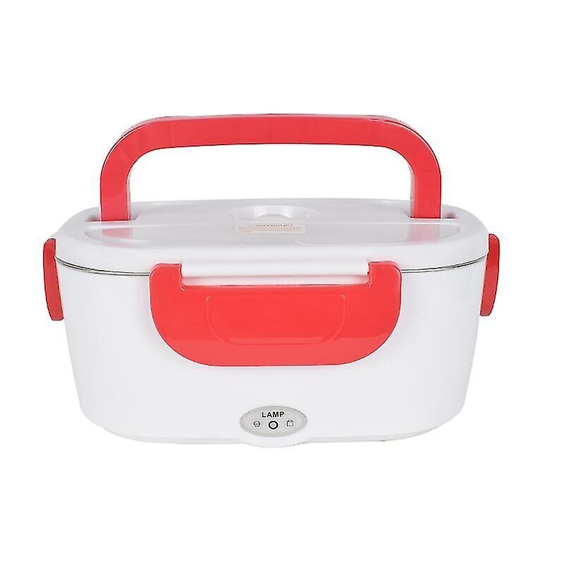 Portable Electric lunch box 1.5L food container heated box stainless steel-Red
