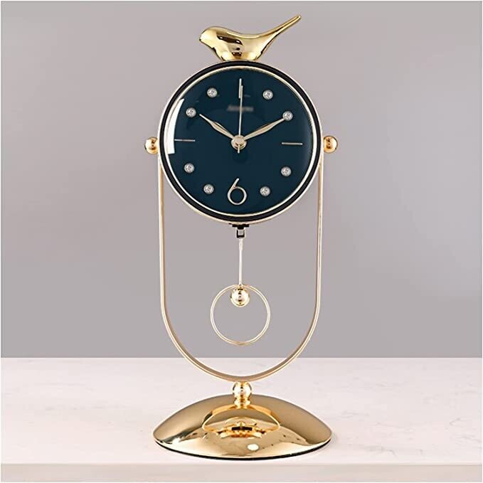 Table Clock Bird Desk Clock- White
