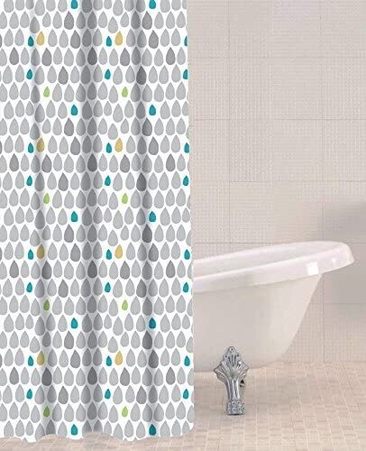 SABICHI PEVA SHOWER CURTAIN RAIN DROP