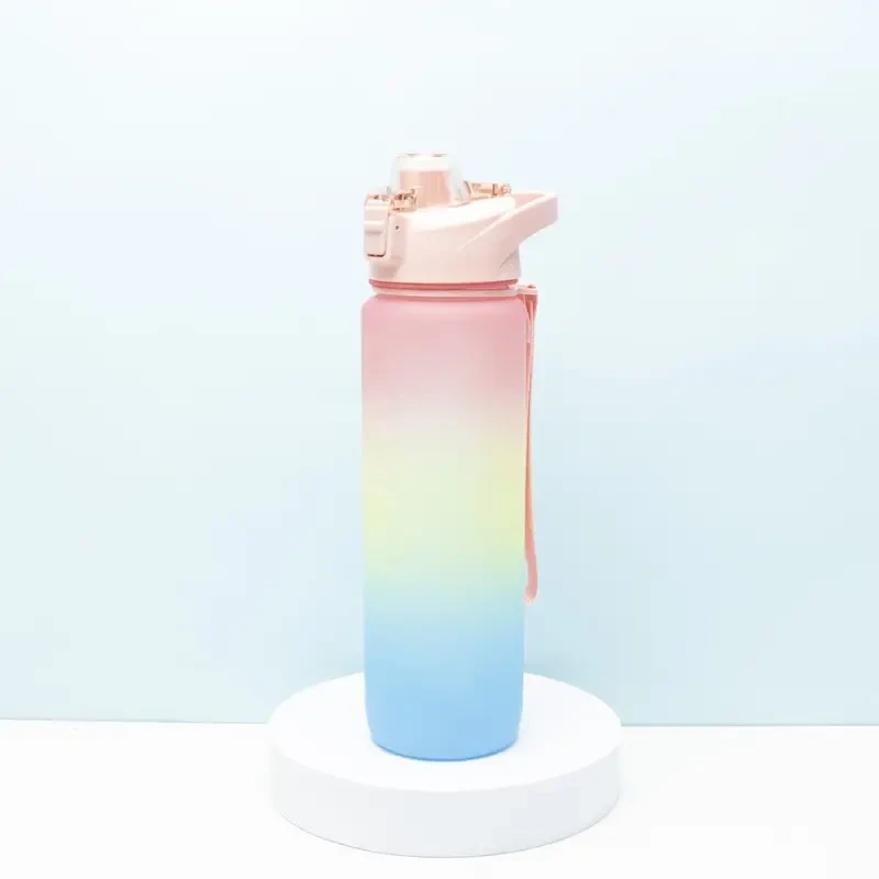 Gradient Water Bottle Motivational Timer Maker- Pink
