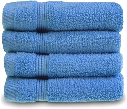 Allure Zero Twist Face Cloths Pack of 4 (CORNISH BLUE)