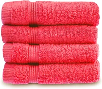 Allure Zero Twist Face Cloths Pack of 4 (HOT PINK)